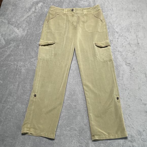 Sandro Pants Womens 10 Tan Cargo Convertible Length Gorpcore Classic Utility - Picture 1 of 15